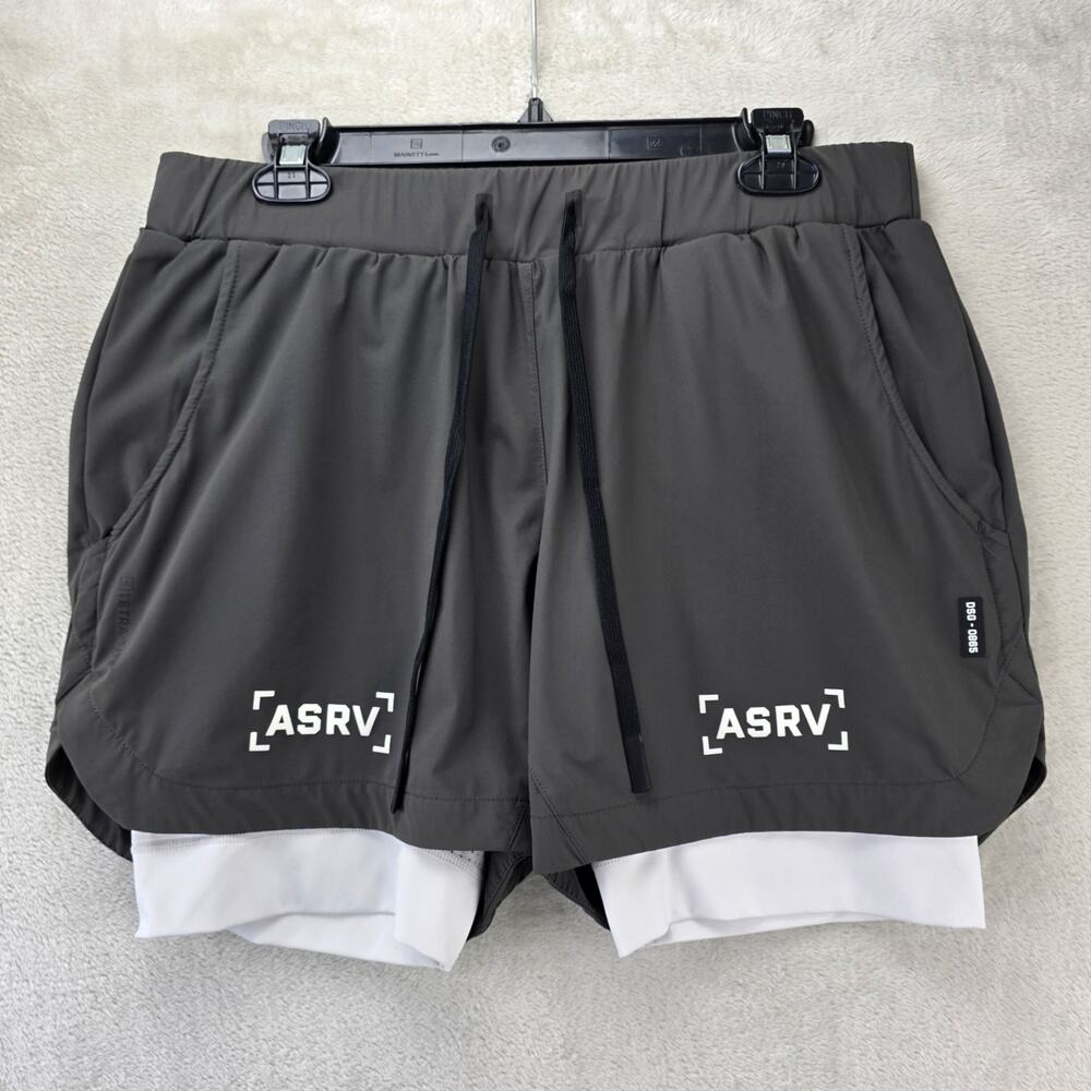 ASRV Shorts Mens XL Gray DSG-0865 Tetra Lite 5 Lined Wings Activewear